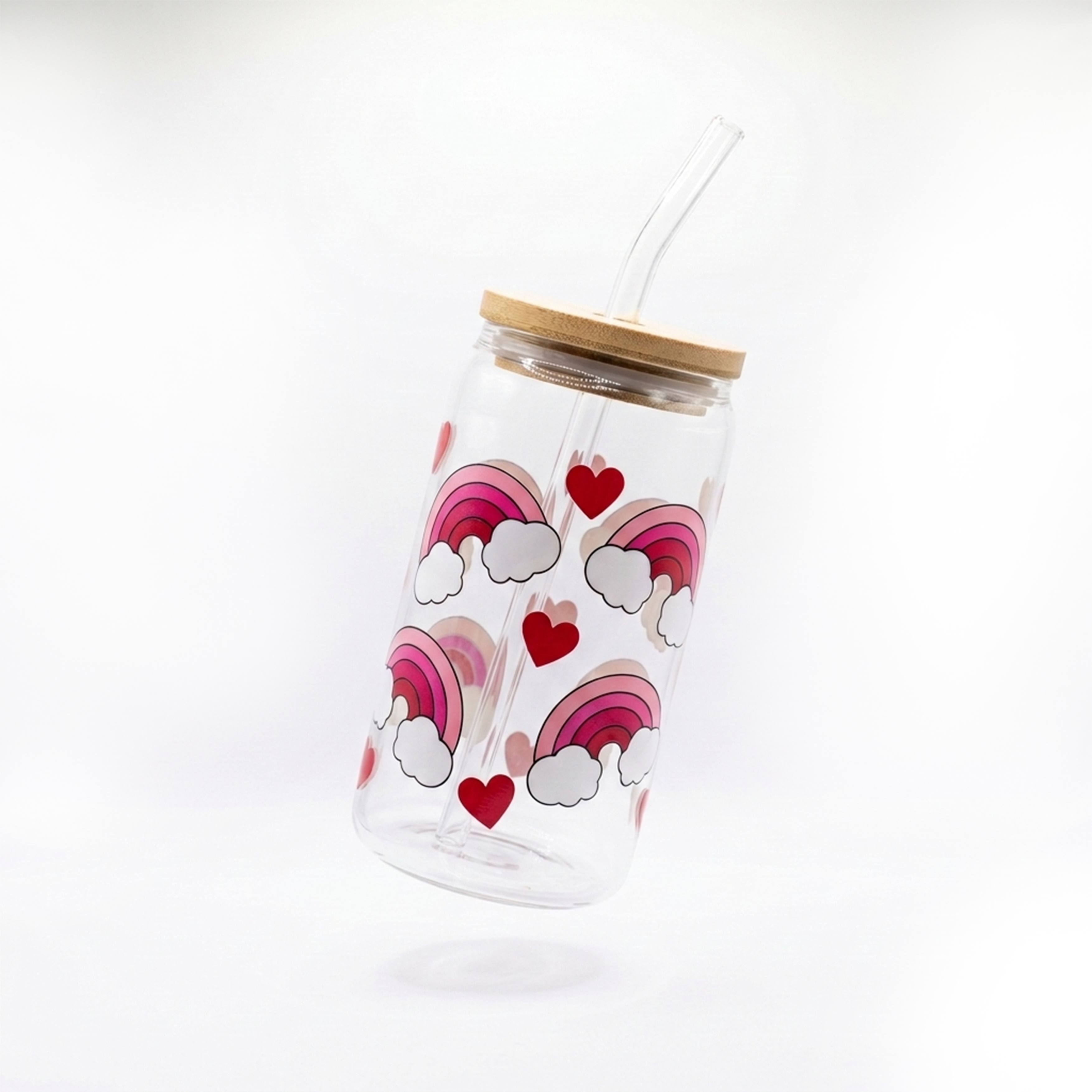 Glass Cup (Red Rainbow)