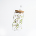 Glass Cup (Bow flowers)