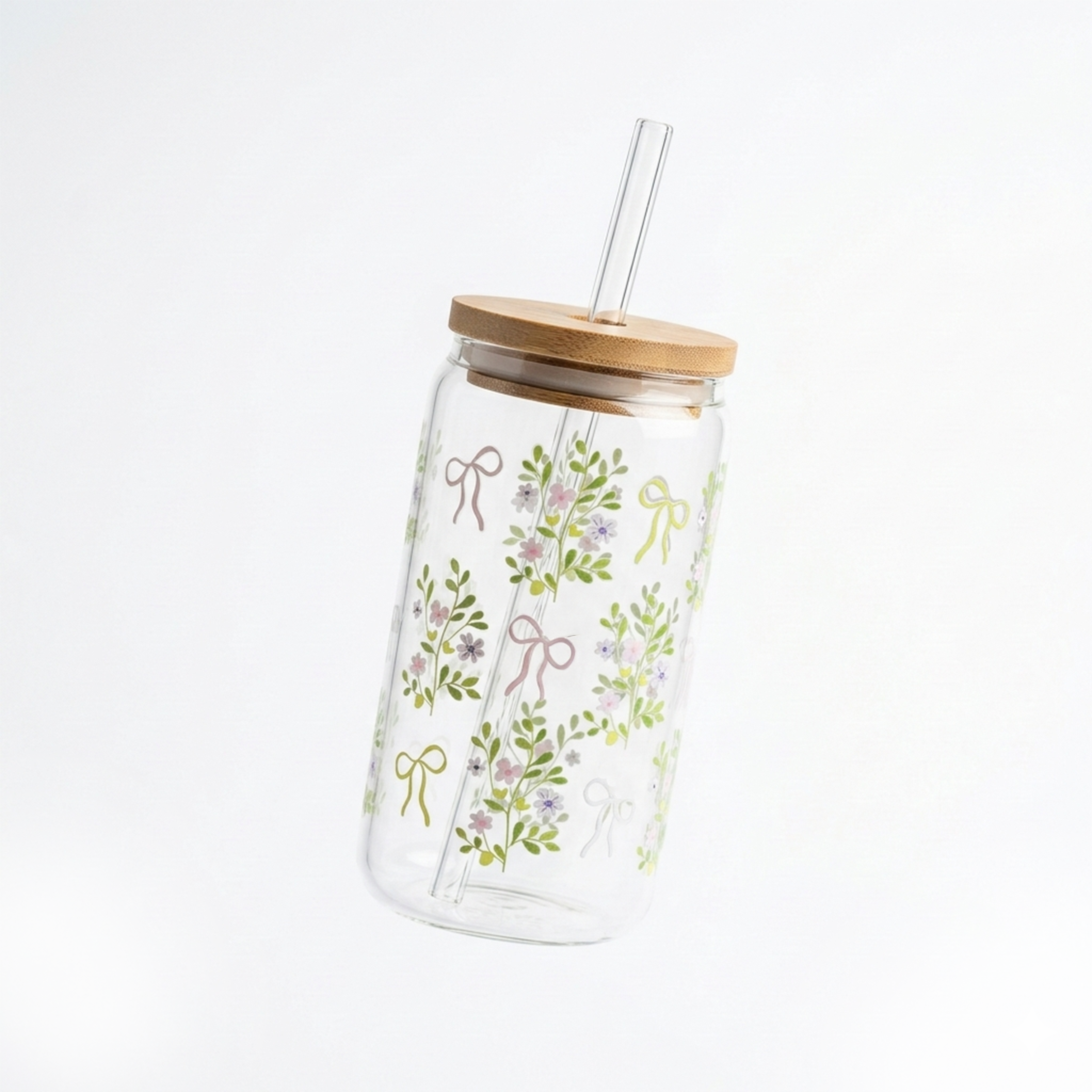 Glass Cup (Bow flowers)