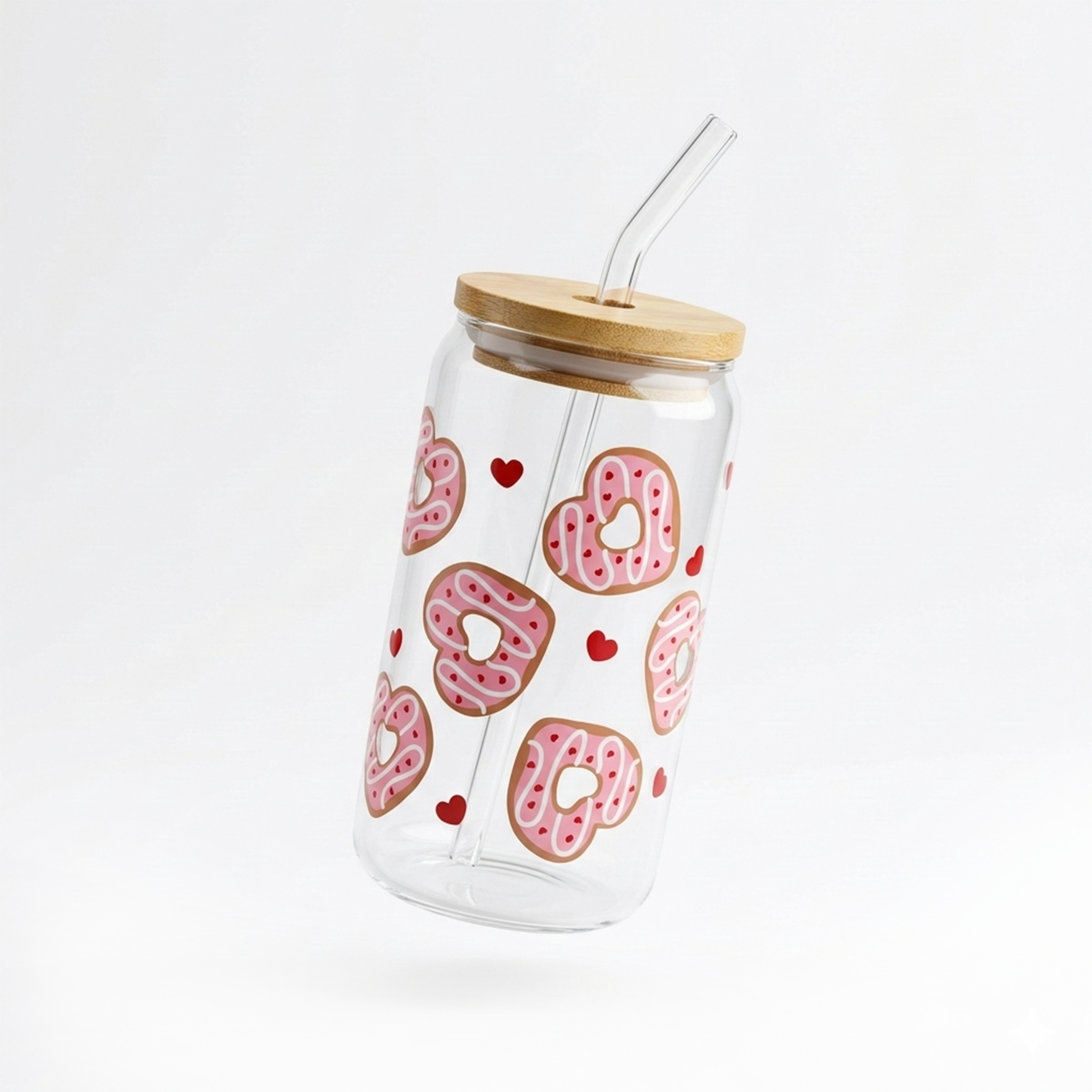 Glass Cup (Heart Donuts)