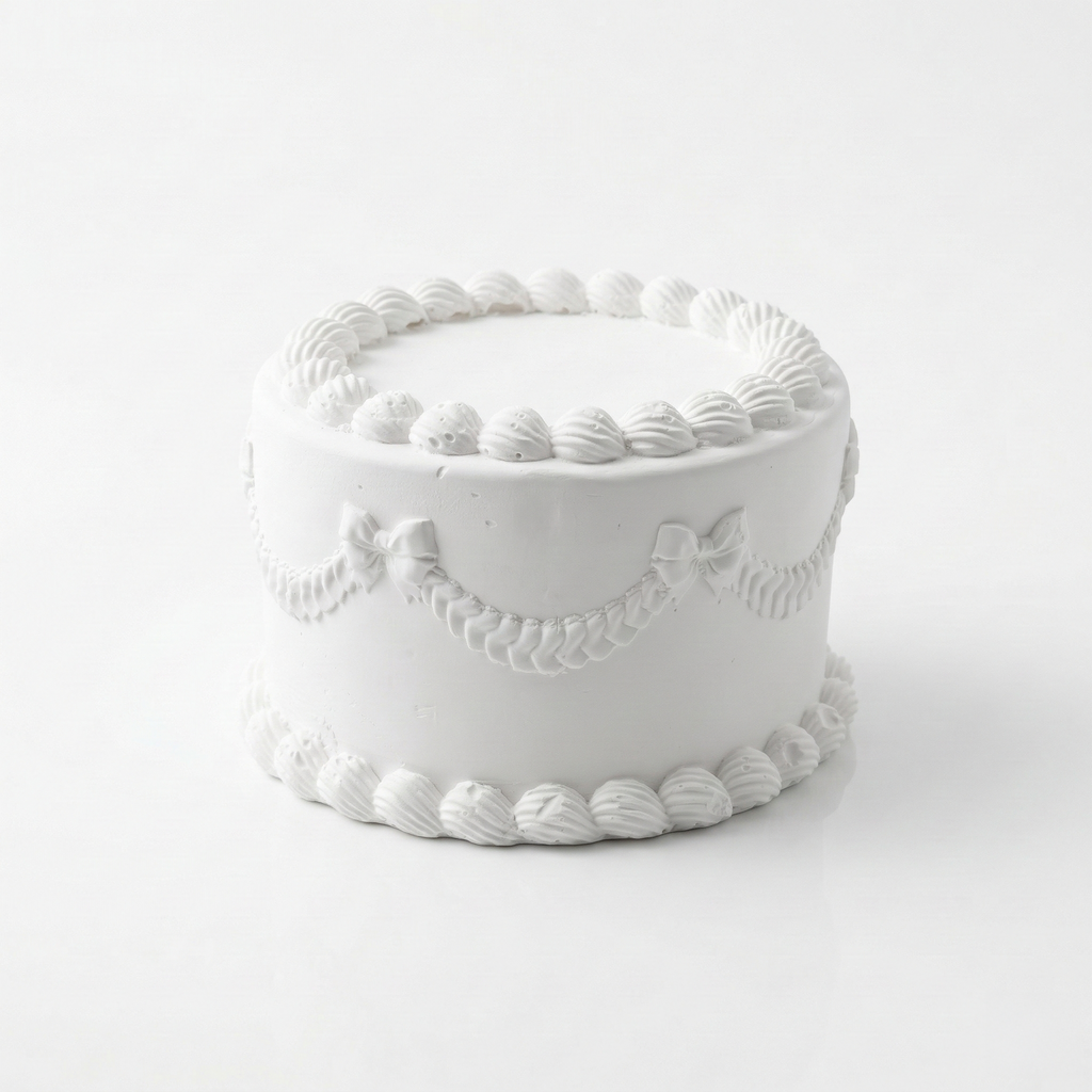 Large Ribbon Ceramic Cake