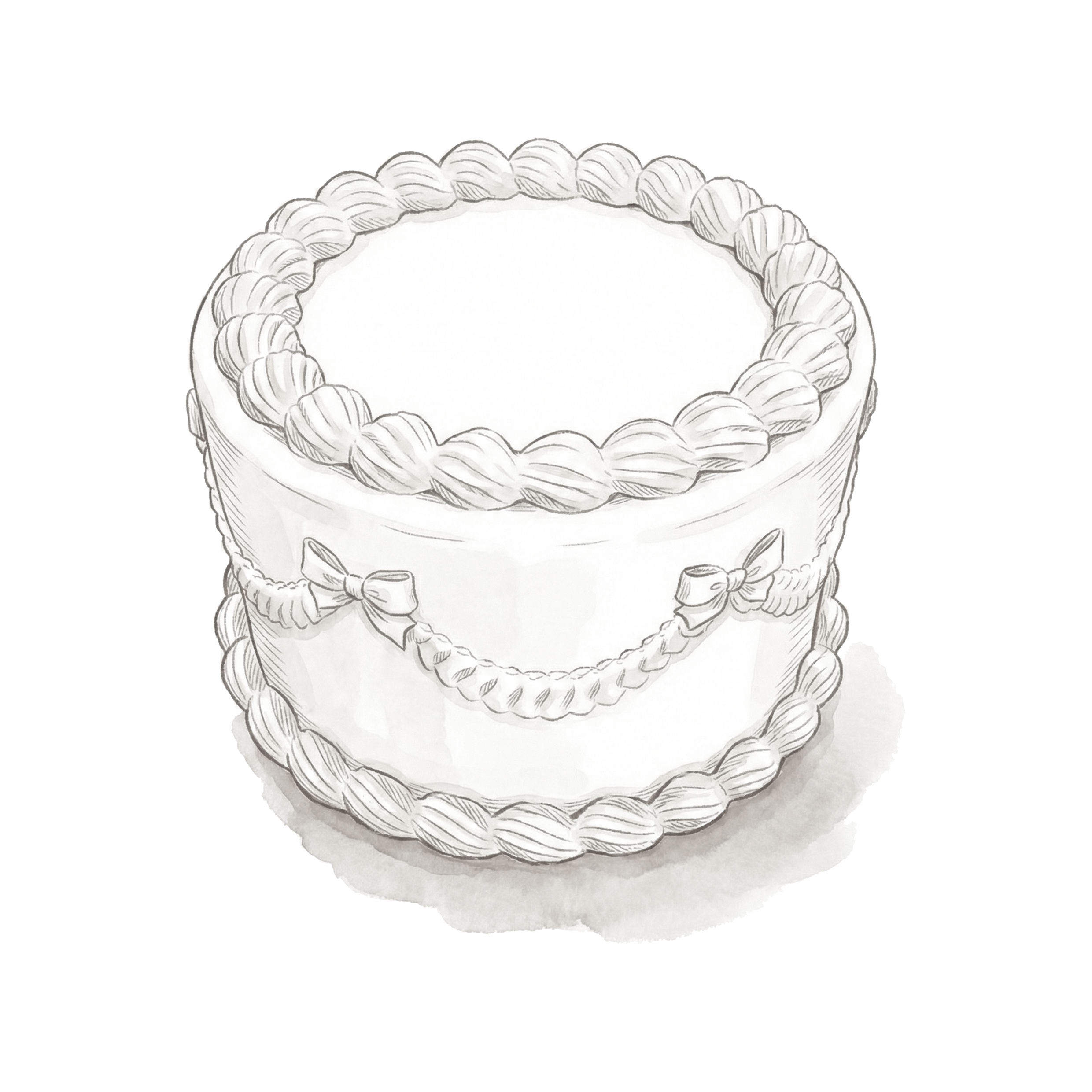 Large Ribbon Ceramic Cake